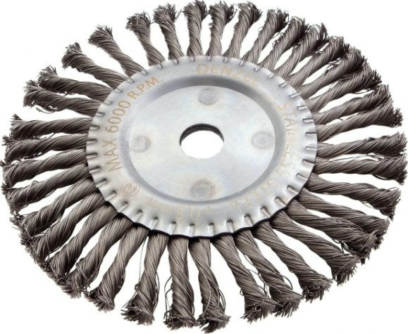 Щетка для УШМ Denzel 746 383 200 мм, нержавеющая проволока 0,5 мм [746383]