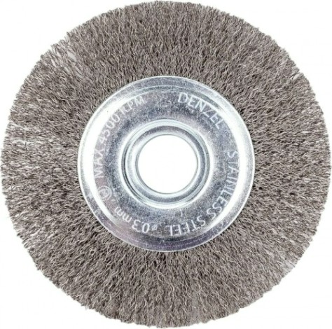 Щетка для УШМ Denzel 746 563 125 мм, нержавеющая проволока 0,3 мм [746563]