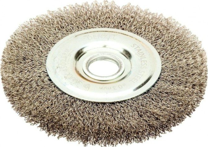 Щетка для УШМ Denzel 746 643 150 мм, нержавеющая проволока 0,3 мм [746643]