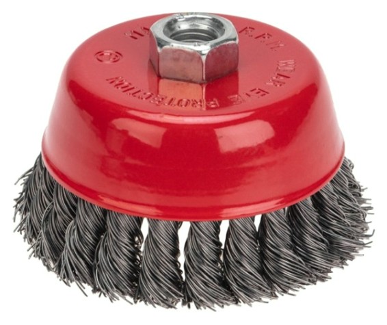 Щетка для УШМ Kranz KR-91-1234 чашечная крученая стальная проволока, 100мм, М14