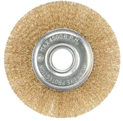 Щетка для УШМ Kranz KR-91-1242 витая латунированная проволока, 125мм