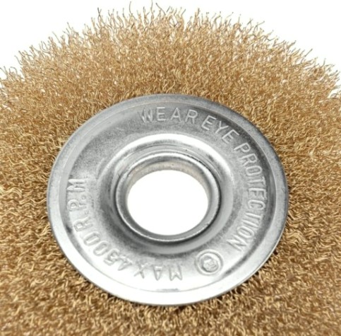 Щетка для УШМ Kranz KR-91-1242 витая латунированная проволока, 125мм