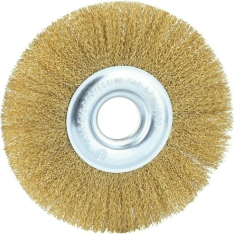 Щетка для УШМ КРАТОН дисковая (латун. проволока) d125х22,2 мм [1 11 02 019]