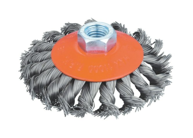 Щетка для УШМ КРАТОН коническая (круч. проволока 0,5 мм) d100 мм М14 [1 11 02 025]