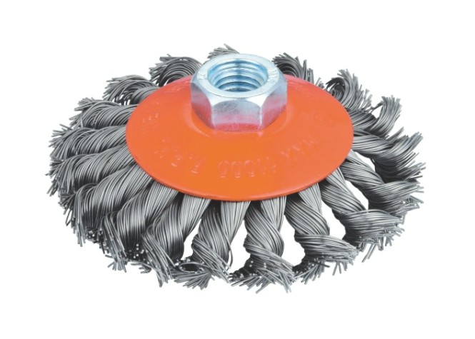 Щетка для УШМ КРАТОН коническая (круч. проволока 0,5 мм) d115 мм М14 [1 11 02 026]