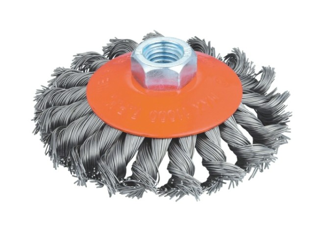 Щетка для УШМ КРАТОН коническая (круч. проволока 0,5 мм) d125 мм М14 [1 11 02 027]