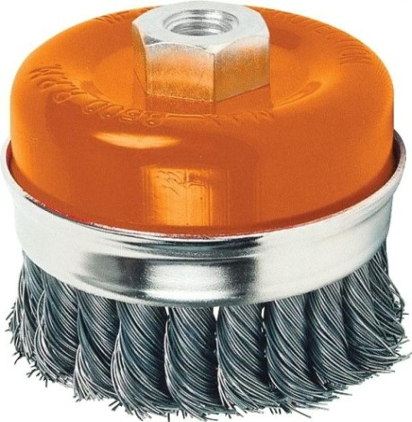 Щетка для УШМ КРАТОН коническая (латун. проволока) d125 мм М14 [1 11 02 030]