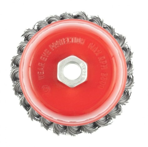 Щетка для УШМ MATRIX 100 мм, М14 "чашка", крученая проволока 0,5 мм [74628]