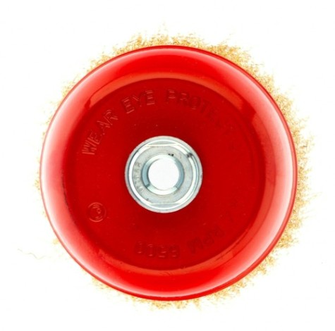 Щетка для УШМ MATRIX 125 мм, М14 "чашка", латунированная витая проволока// [74606]