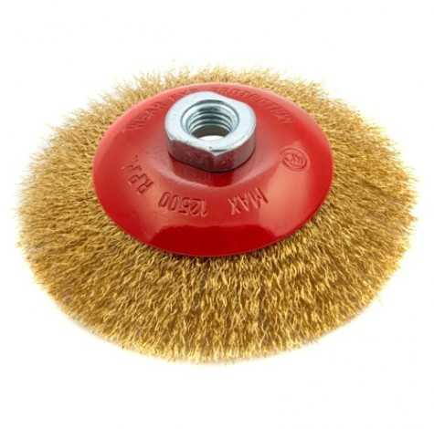 Щетка для УШМ MATRIX 125 мм, М14 "тарелка", витая проволока// [74616]