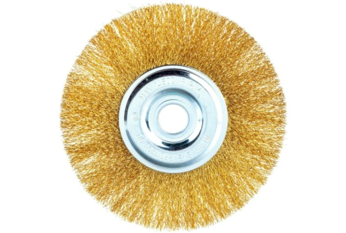 Щетка для УШМ MATRIX 175 мм посадка 22,2 мм, плоская, латунированная витая про [74666]