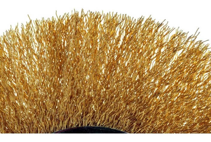 Щетка для УШМ MATRIX 175 мм посадка 22,2 мм, плоская, латунированная витая про [74666]