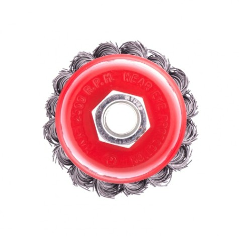 Щетка для УШМ MATRIX 65 мм, М14 "чашка", крученая проволока 0,5 мм// [74620]