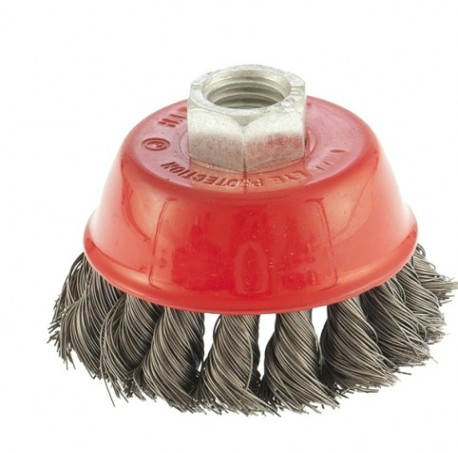 Щетка для УШМ MATRIX 75 мм, М14 "чашка", крученая проволока 0,35 мм// [74614]