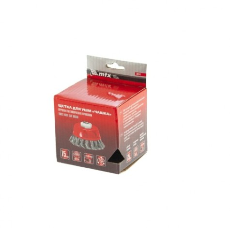 Щетка для УШМ MATRIX 75 мм, М14 "чашка", крученая проволока 0,35 мм// [74614]