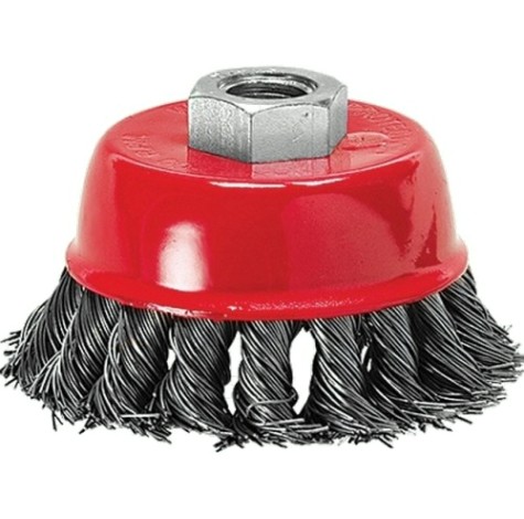 Щетка для УШМ MATRIX 75 мм, М14 "чашка", крученая проволока 0,5 мм// [74624]