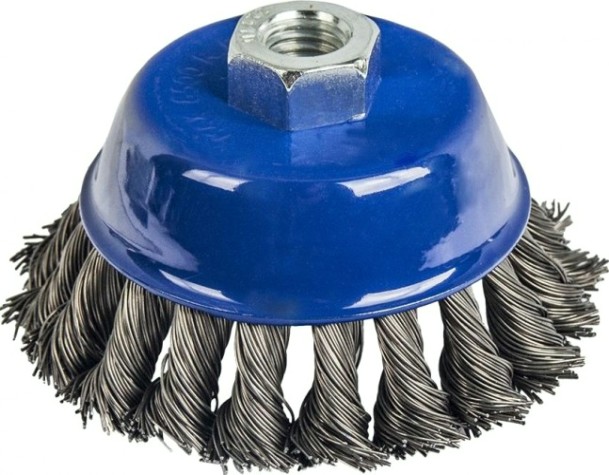 Щетка для УШМ ПРАКТИКА 100 мм М14 чашеобразная, витая [773-293]