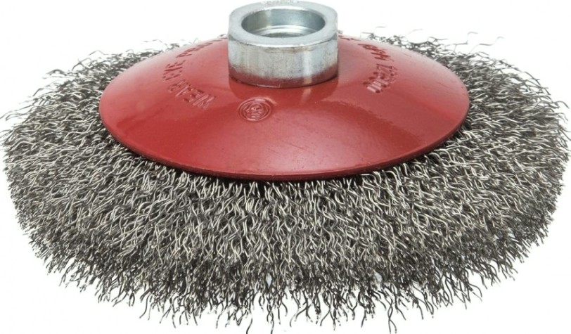 Щетка для УШМ Профоснастка № 537 Эксперт D115 мм М14*2 SS коническая, гофрированная, (нерж) [20804003]