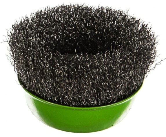 Щетка для УШМ СИБРТЕХ 100 мм, М14 "чашка", витая проволока 0,3 мм// [746057]