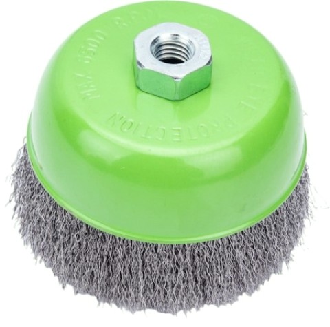 Щетка для УШМ СИБРТЕХ 125 мм, М14 "чашка", витая проволока 0,3 мм// [746067]