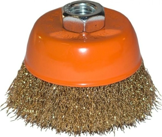 Щетка для УШМ Sturm 5 240 102 чашка м14, d75мм, латунированная волнистая пров. [5240102]