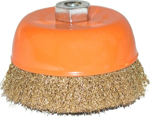 Щетка для УШМ Sturm 5 240 104 чашка м14, d125мм, латунированная волнистая пров. [5240104]