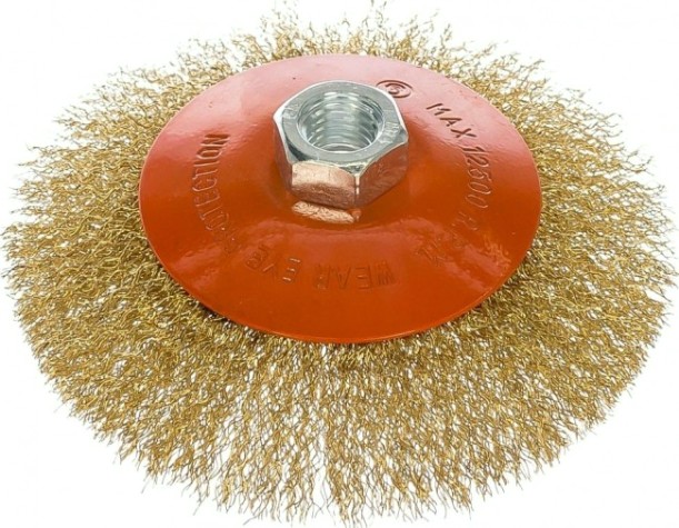 Щетка для УШМ Sturm 5 240 302 м14, d125мм, латунированная волнистая проволока [5240302]