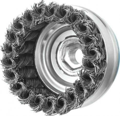 Щетка для УШМ ЗУБР ПРОФЕССИОНАЛ чашечная усиленная плетеные пучки стальной проволо [3527-080_z02]