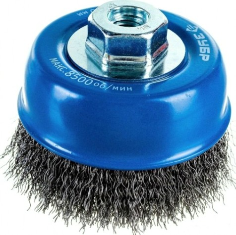 Щетка для УШМ ЗУБР ПРОФЕССИОНАЛ чашечная витая стальная проволока 0,3мм, 100ммхм14 [35261-100_z02]
