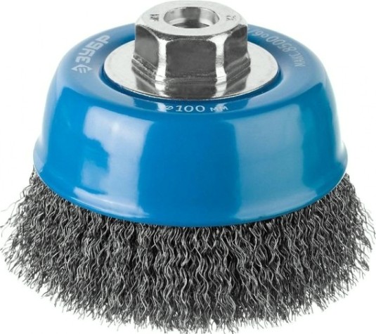 Щетка для УШМ ЗУБР ПРОФЕССИОНАЛ чашечная витая стальная проволока 0,3мм, 125ммхм14 [35261-125_z02]