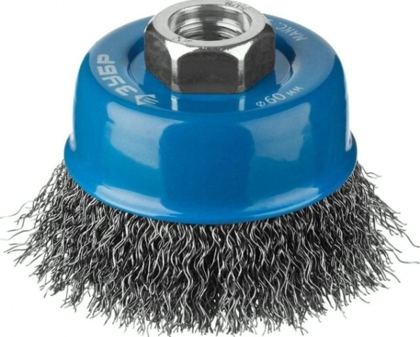 Щетка для УШМ ЗУБР ПРОФЕССИОНАЛ чашечная витая стальная проволока 0,3мм, 60ммхм14 [35261-060_z02]