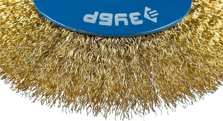 Щетка для УШМ ЗУБР ПРОФЕССИОНАЛ коническая витая латунированная стальная проволока [35267-115_z02]