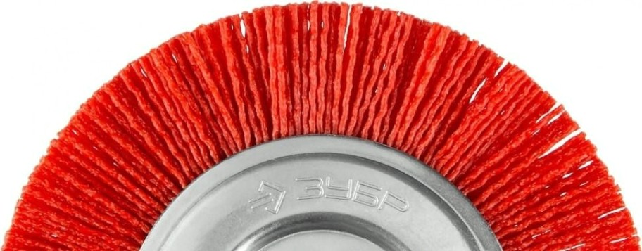 Щетка для УШМ ЗУБР ПРОФЕССИОНАЛ нейлоновая проволока с абразивным покрытием, 100х2 [35160-100_z01]