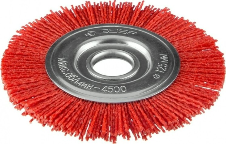 Щетка для УШМ ЗУБР ПРОФЕССИОНАЛ нейлоновая проволока с абразивным покрытием, 125х2 [35160-125_z01]