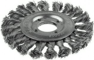 Щетка для УШМ ЗУБР ПРОФЕССИОНАЛ плетеные пучки стальной проволоки 0,5мм, 100х22мм [35190-100_z02]