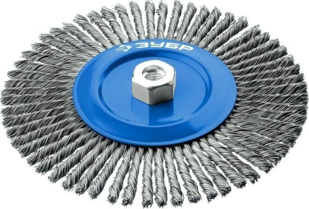 Щетка для УШМ ЗУБР ПРОФЕССИОНАЛ плетеные пучки стальной проволоки 0,5мм, 200ммхм14 [35192-200_z02]