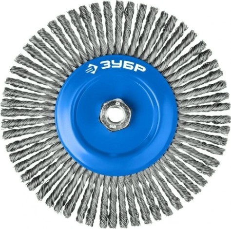 Щетка для УШМ ЗУБР ПРОФЕССИОНАЛ плетеные пучки стальной проволоки 0,5мм, 200ммхм14 [35192-200_z02]