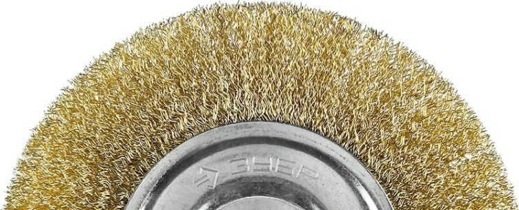 Щетка для УШМ ЗУБР ПРОФЕССИОНАЛ витая стальная латунированная проволока 0,3мм, 150 [35187-150_z01]