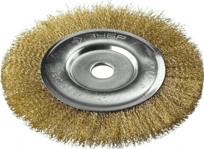 Щетка для УШМ ЗУБР ПРОФЕССИОНАЛ витая стальная латунированная проволока 0,3мм, 200 [35187-200_z01]