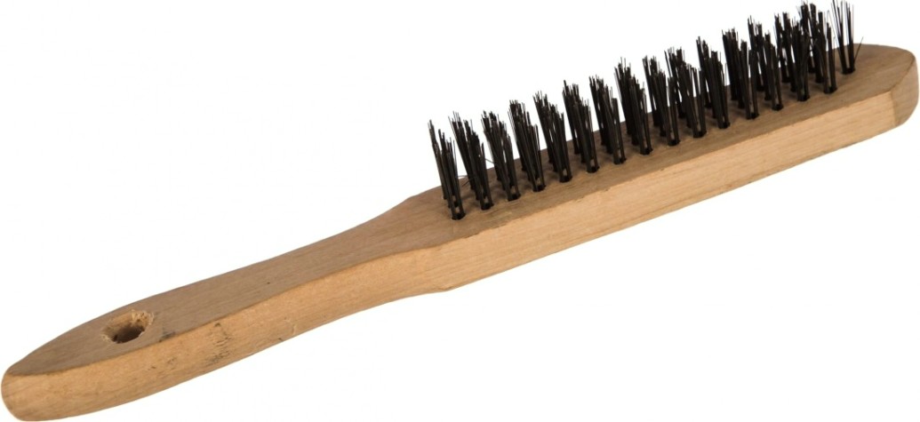 Щетка и скребок STAYER MASTER проволочная стальная с деревянной ручкой, 3 ряда [35020-3]