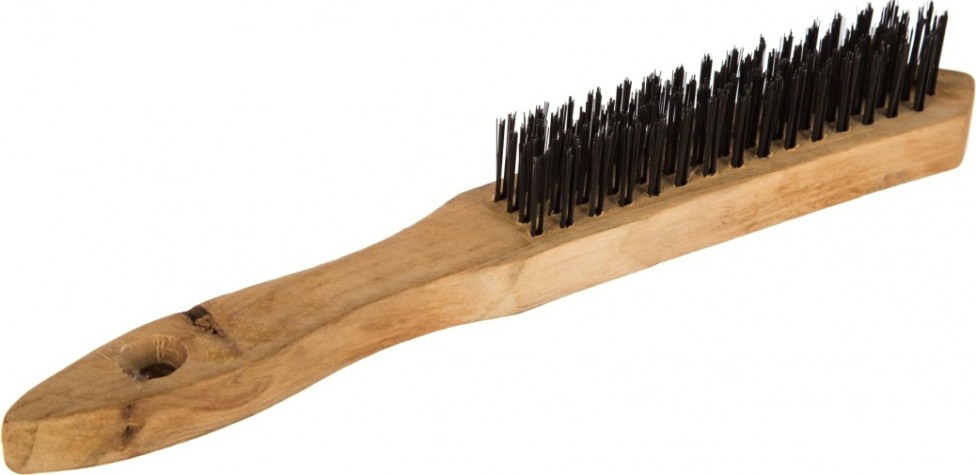 Щетка и скребок STAYER MASTER проволочная стальная с деревянной ручкой, 4 ряда [35020-4]