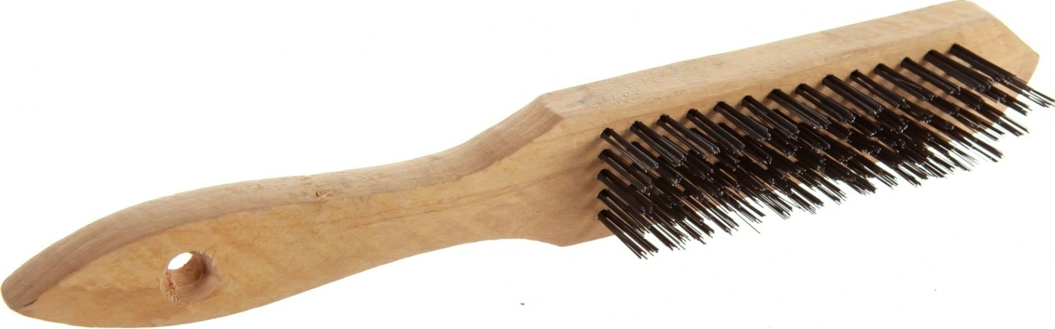 Щетка и скребок STAYER MASTER проволочная стальная с деревянной ручкой, 5 рядов [35020-5]