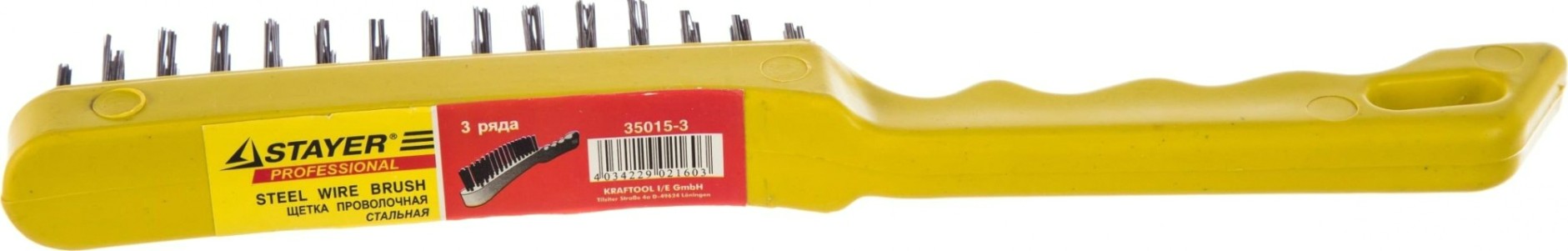 Щетка и скребок STAYER MASTER проволочная стальная с пластмассовой ручкой, 3 ряд [35015-3]