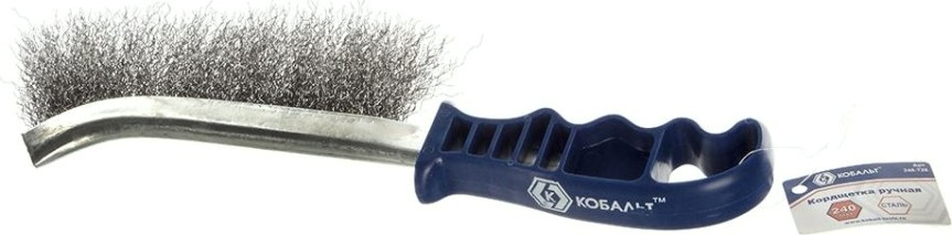 Щетка из стальной проволоки Кобальт 240 мм пластмассовая ручка 248-726 [248-726]