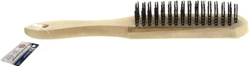 Щетка из стальной проволоки Кобальт 4 рядная 290 мм, деревянная ручка 248-696 [248-696]