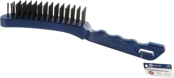 Щетка из стальной проволоки Кобальт 5 рядная 280 мм, пластмассовая ручка 248-665 [248-665]