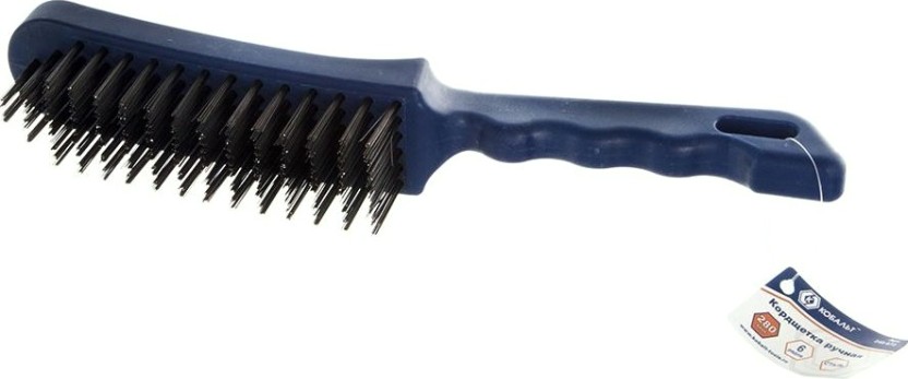 Щетка из стальной проволоки Кобальт 6 рядная 280 мм, пластмассовая ручка 248-672 [248-672]