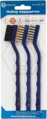 Щетка Кобальт 248-740 набор кордщеток 180 мм (3 шт.), пластмассовая ручк