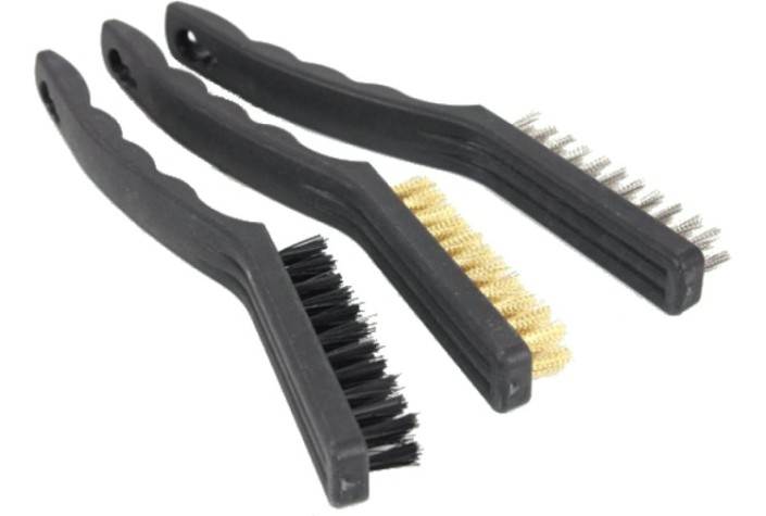 Щетка металлическая MATRIX 3 шт набор щеток, с пластмассовой ручкой, большие// [74863]