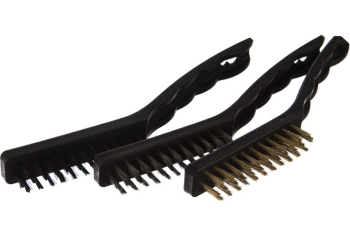 Щетка металлическая MATRIX 3 шт набор щеток, с пластмассовой ручкой, большие// [74863]